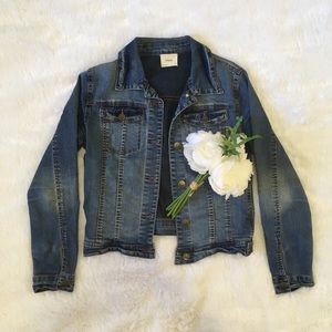 Cropped Denim Jacket (Medium Wash)